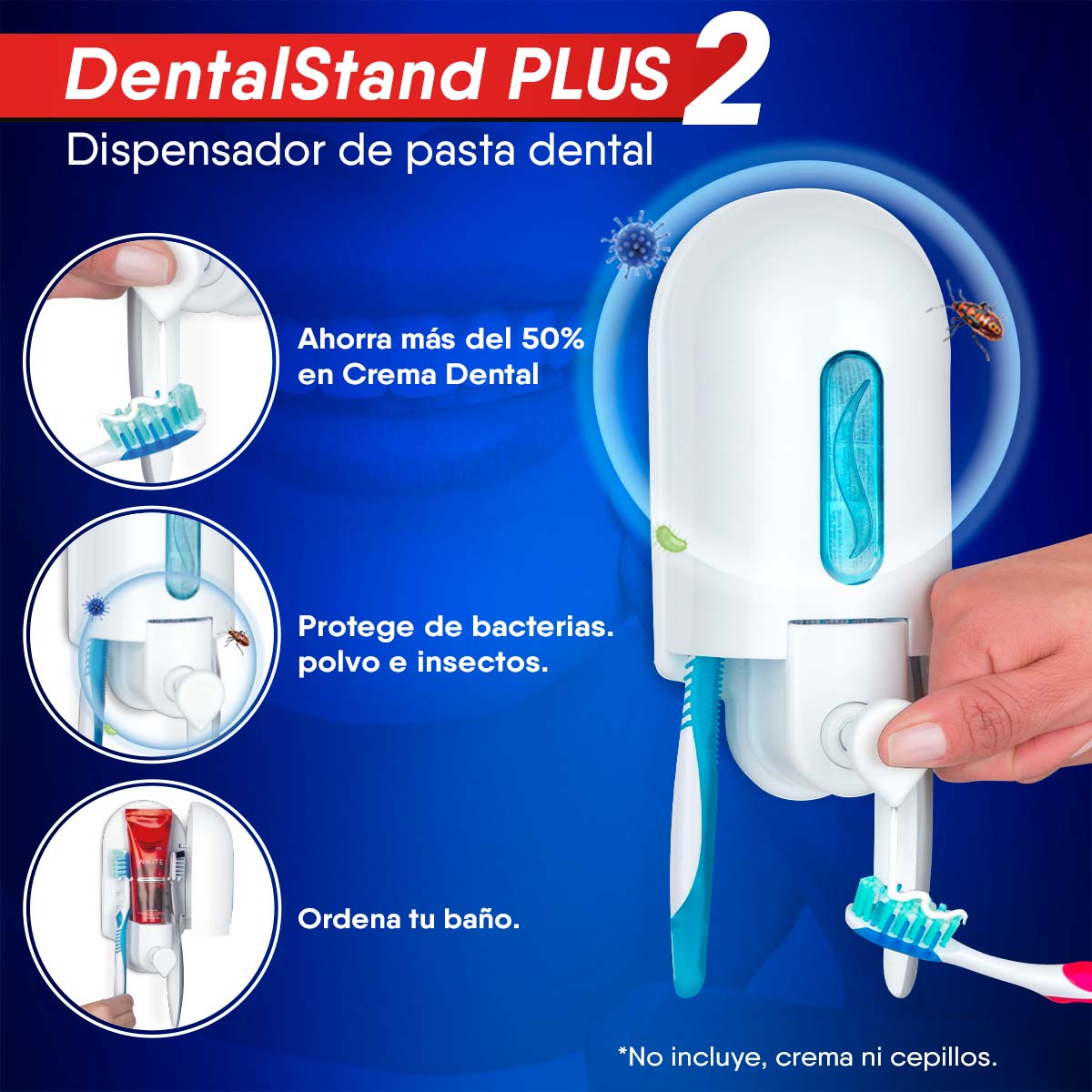 Dispensador de crema dental 2 cepillos